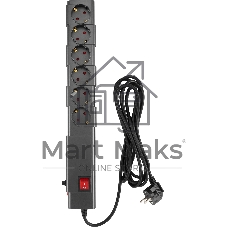 Сетевой фильтр Buro 600SPro-16-3-G 3м (6 розеток) графитовый (коробка)