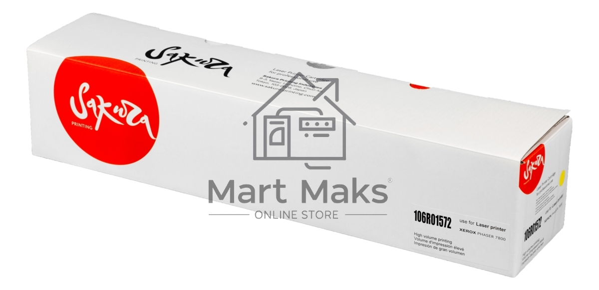 Картридж лазерный Sakura 106R01572 для Xerox Phaser 7800, желтый, 17 200 к.