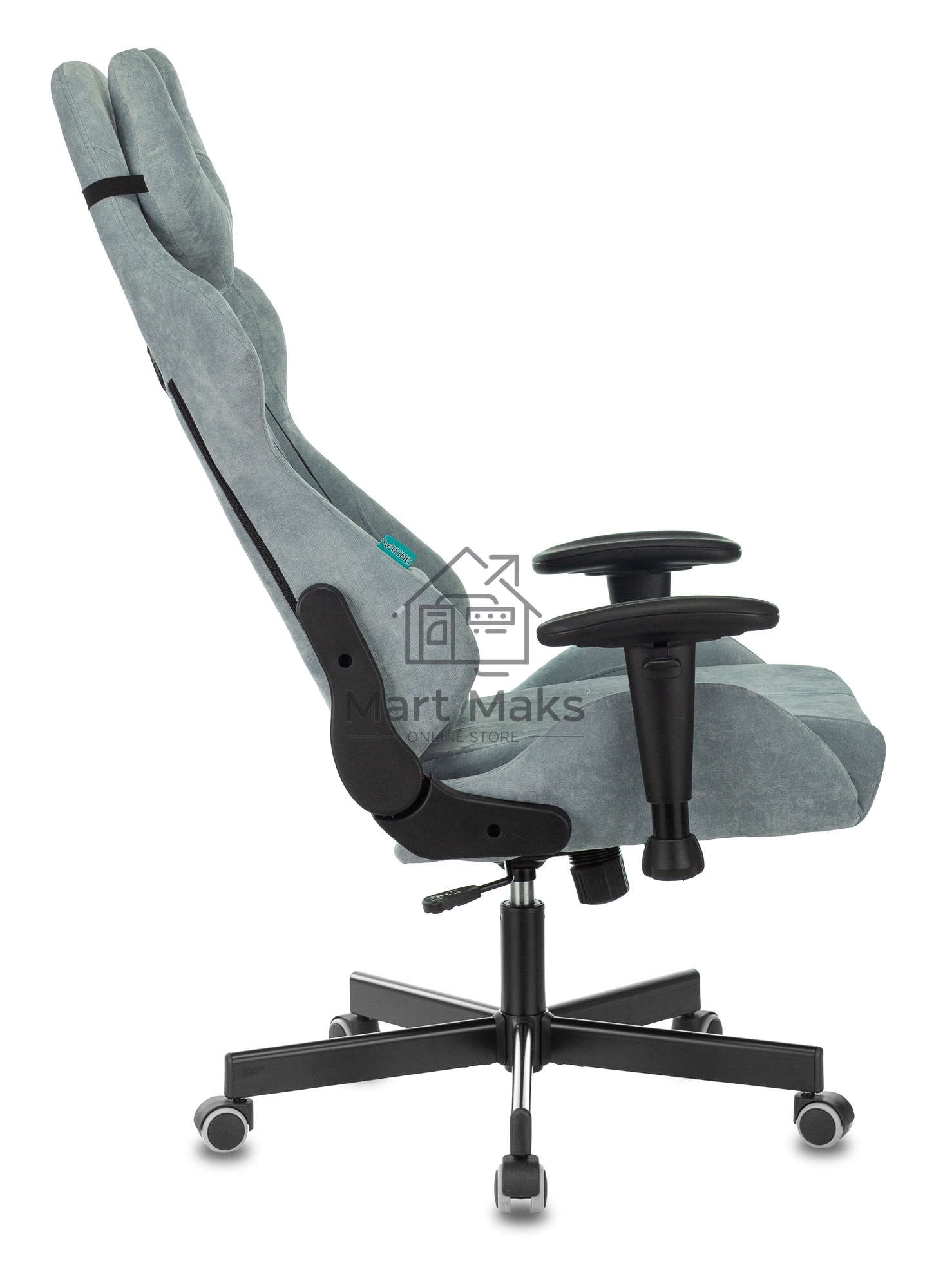 Кресло игровое Бюрократ VIKING KNIGHT LT28 FABRIC серо-голубой крестовина металл/пластик