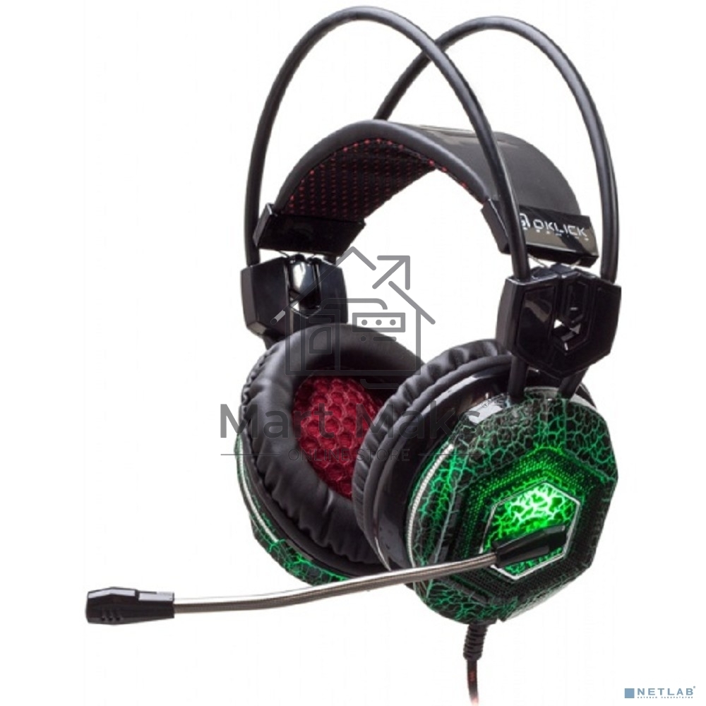 Наушники с микрофоном Oklick HS-L500G черный 2.2м мониторы оголовье