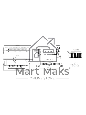 Разъем FPC  Half Coverage Top Contact 1.0K-BS-12PWB 12 pin высота 2мм шаг 1мм