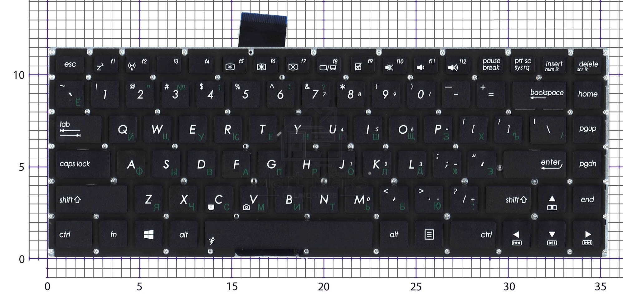 Клавиатура для ноутбука Asus X402 черная