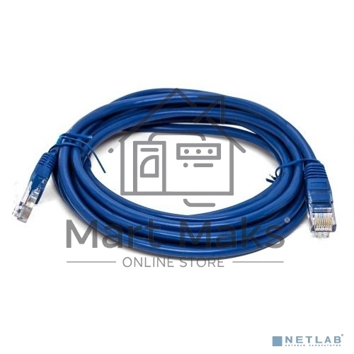 Кабель патч-корд, Filum FL-U6-3M-BL U/UTP 6 cat. 3м, 26AWG(7x0.16 мм), омедненный алюминий (CCA), PVC, синий