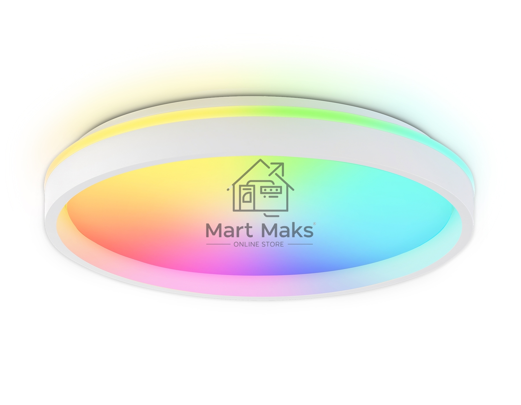 Светодиодный светильник RGB Ambrella light FZ607 WH/GD белый/золото IP20 66W 3000K-6500K+RGB D490*85 (ПДУ ИК)