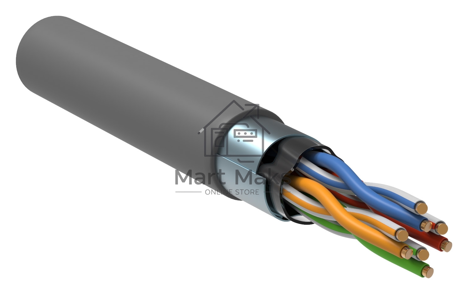 Кабель связи витая пара F/UTP кат. 5E 4 пары PVC 1м сер. GENERICA ITK BC1-C5E04-311-305-G