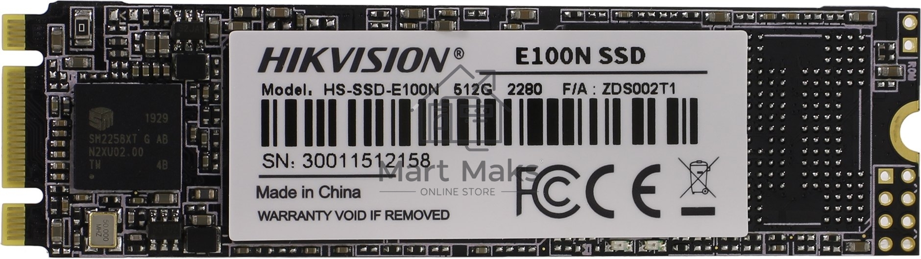 Накопитель SSD Hikvision E100N, 512GB, SATA 3, M.2 2280, R/W 560/500