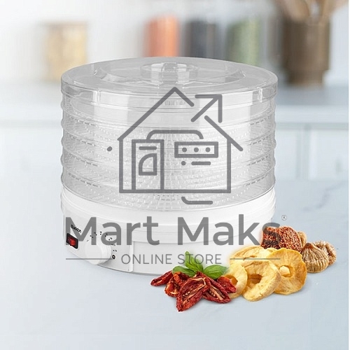 Сушилка для овощей и фруктов Blackton Bt FD1114 White-green, Мощность 245 Вт, Регулировка температуры 35-70 °С, 5 основых поддонов, 2 дополнительных поддона для пастилы, Конвективная сушка, Сохраняет максимум витаминов и питательных веществ в овощах, фрук