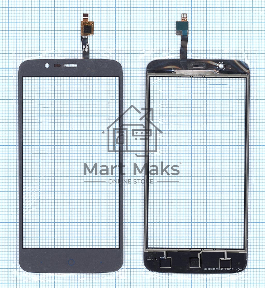 Сенсорное стекло (тачскрин) для ZTE Blade A310, серое