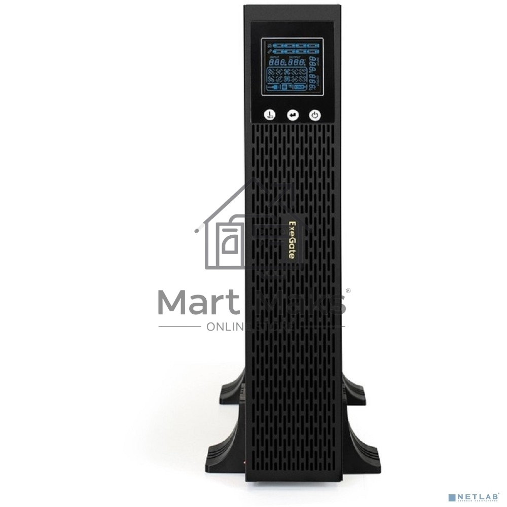 Источник бесперебойного питания Pure Sine Wave ExeGate SinePower UHB-3000.LCD.AVR.1SH.4C13.RJ.USB.2U <3000VA/2400W, LCD, AVR, 1*Schuko+4*C13, RJ45/11, USB, Rackmount 2U/Tower, металлический корпус, Black>
