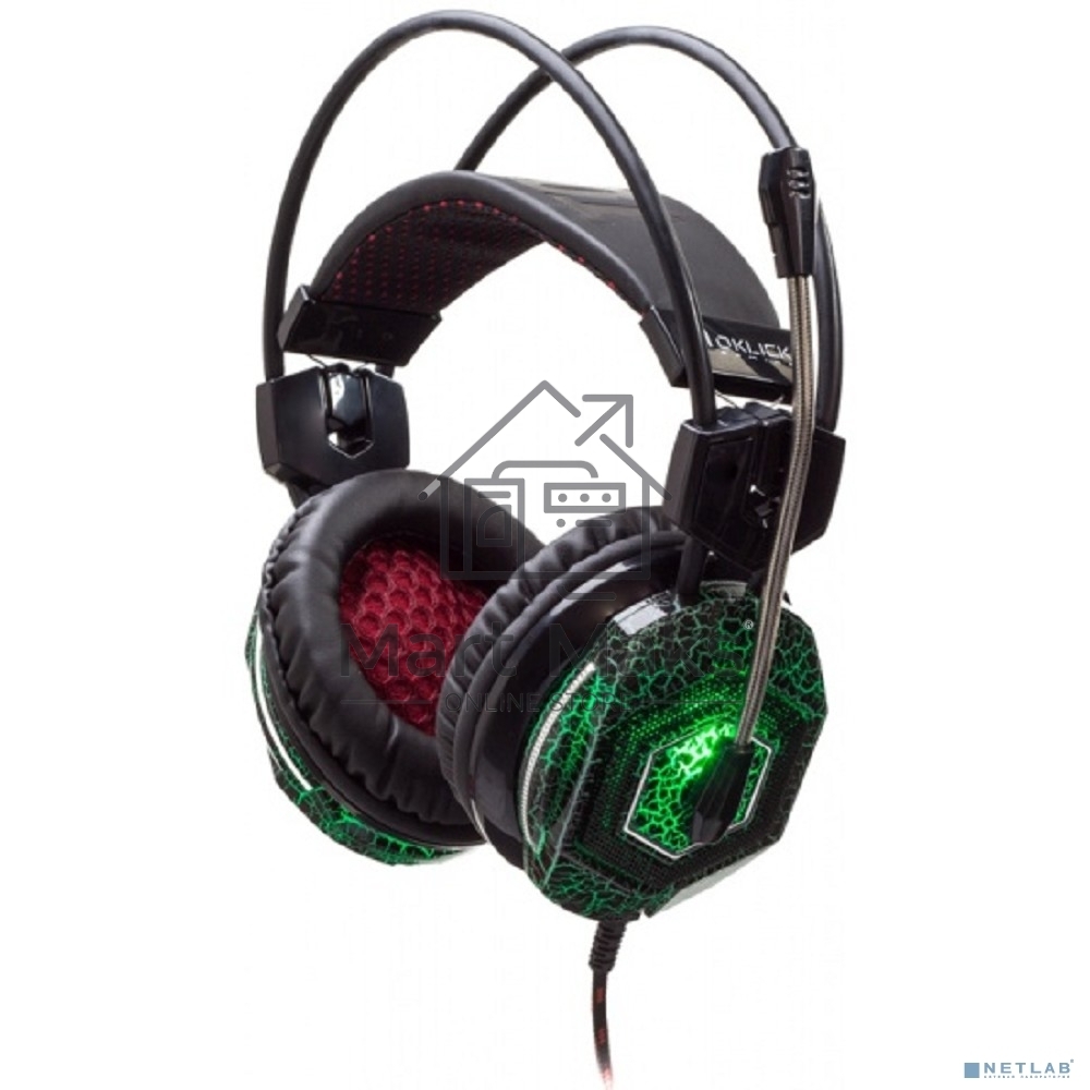 Наушники с микрофоном Oklick HS-L500G черный 2.2м мониторы оголовье
