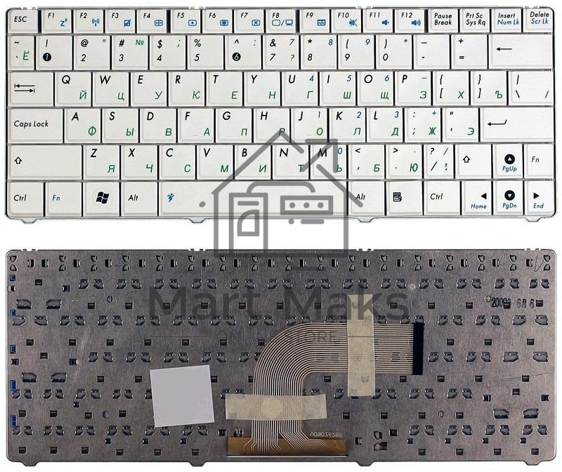 Клавиатура для ноутбука Asus Eee PC 1101 1101HA N10 N10E N10J белый