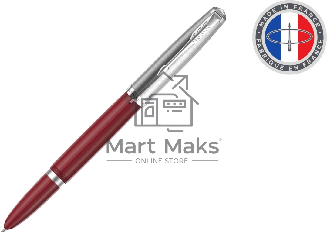 Ручка перьевая Parker 51 Core (CW2123496) Burgundy F сталь нержавеющая, подарочная коробка