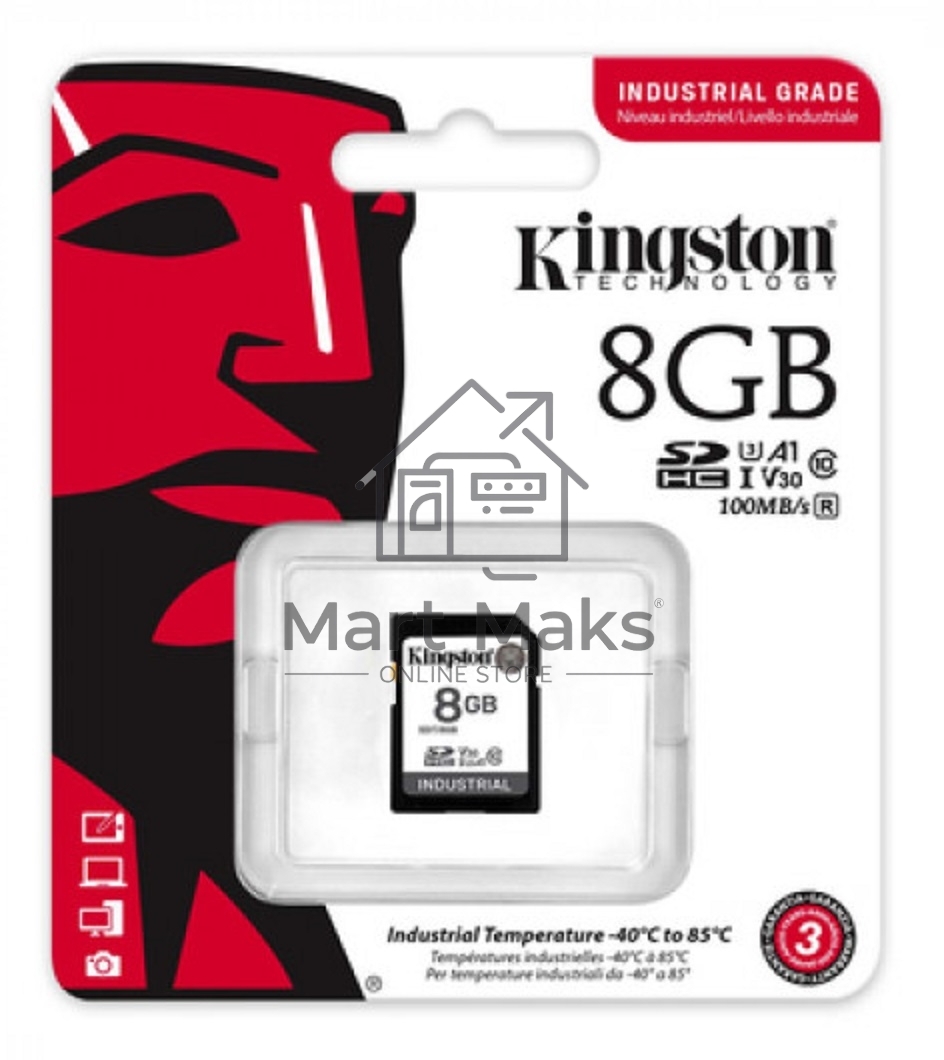 Флеш карта SDHC 8Gb Class10 Kingston <SDIT/8GB> Industrial Temperature Class
