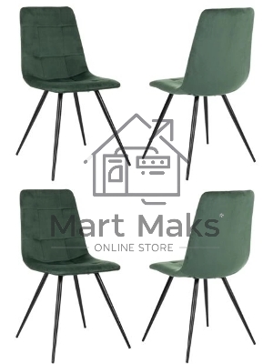 Стул для дома Бюрократ CH-K1_4 комплект 4шт зеленый Holland 30 металл черный на ножках (CH-K1_1/HL30_4)