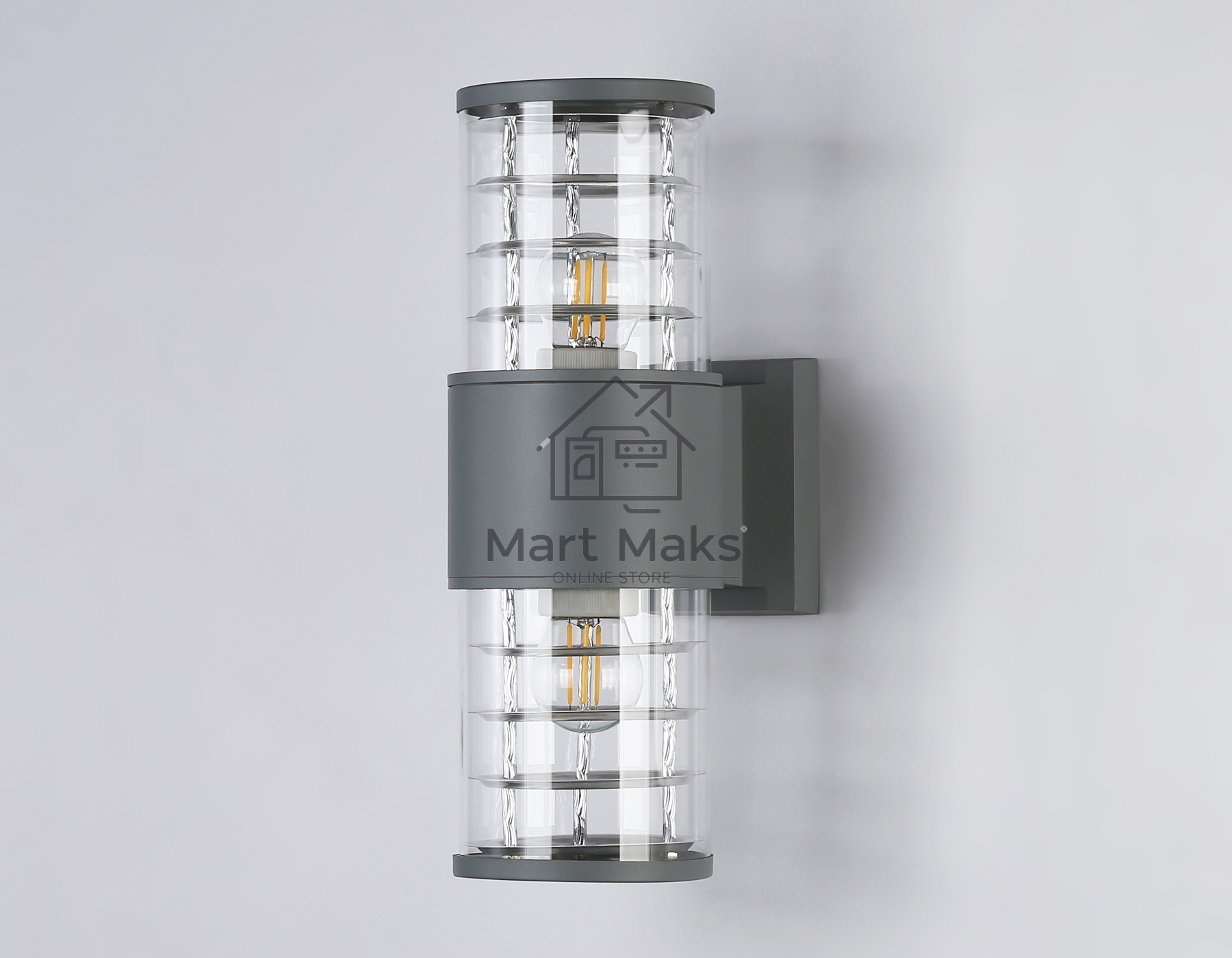 Светильник Ambrella light ST2523/2 GR/CL серый/прозрачный IP54 E27/2 max 40W 305*110*155