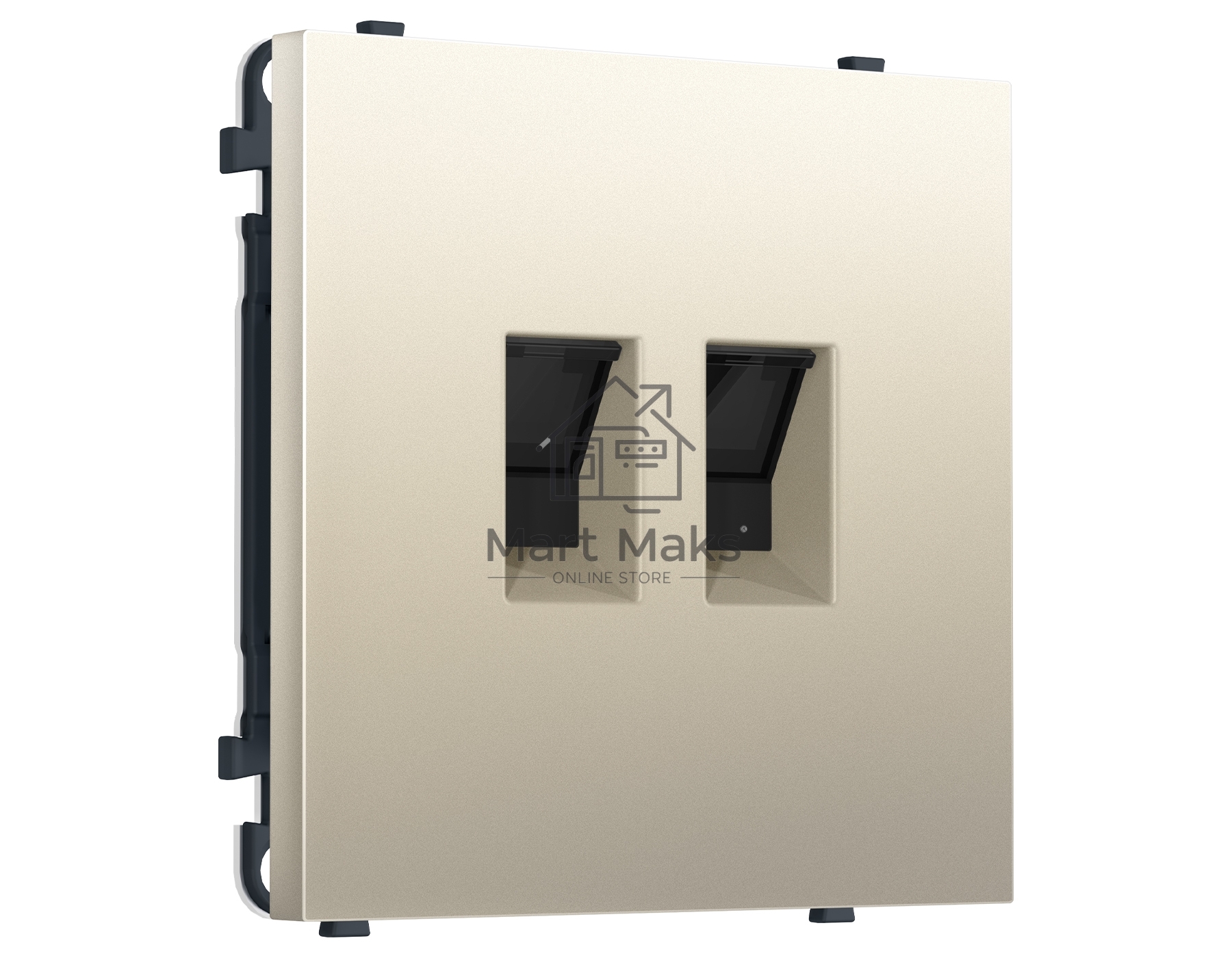 Комплект механизма компьютерной двойной розетки SIGMA Шёлк RJ-45 (8P8C) CAT6 с/ш QUANT PRO (SP5521, PR189)