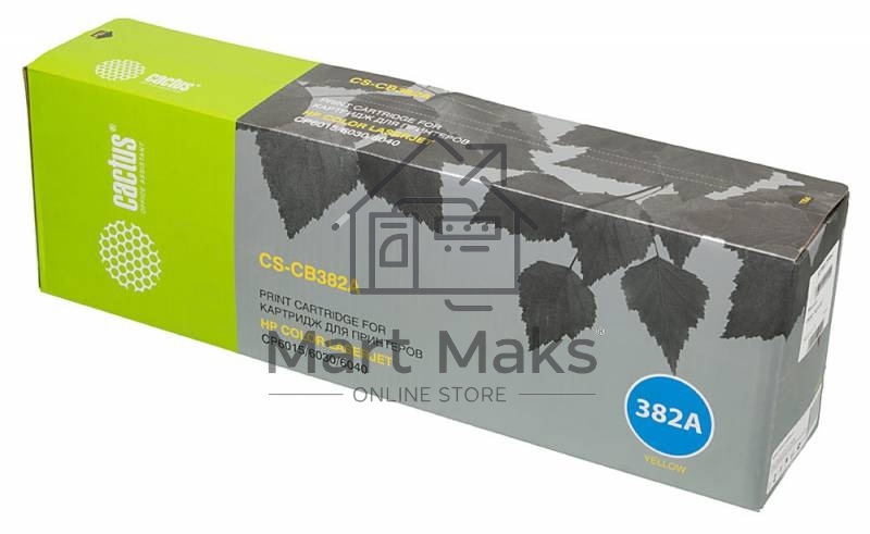 Тонер-картридж Cactus CS-CB382A желтый для HP CLJ MFP CM6030/CM6040;CP6015 (21000 стр.)
