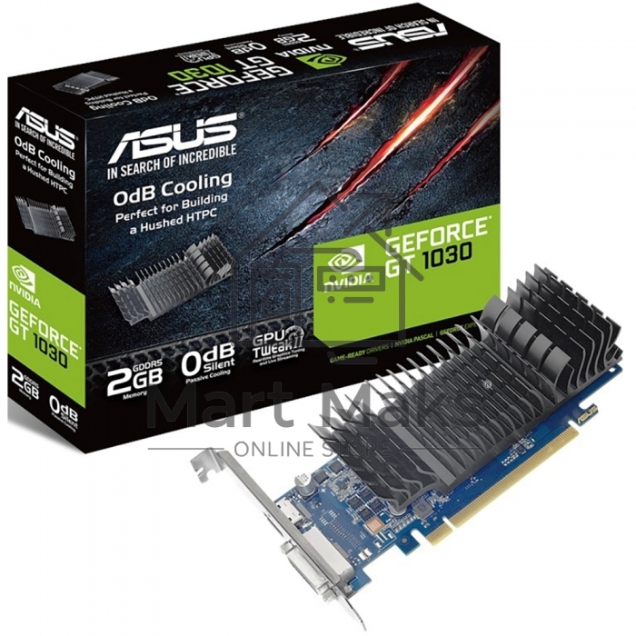 Видеокарта ASUS NVIDIA GT1030-SL-2G-BRK GT 1030 2048Mb 64 GDDR5 1228/6008 DVIx1 HDMIx1 HDCP Ret low profile