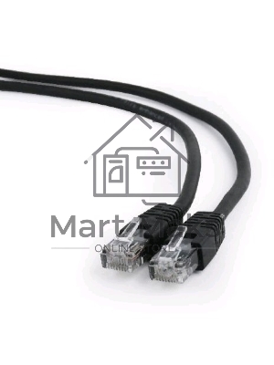 Патч-корд UTP Cablexpert кат.6, 1м, литой, многожильный черный