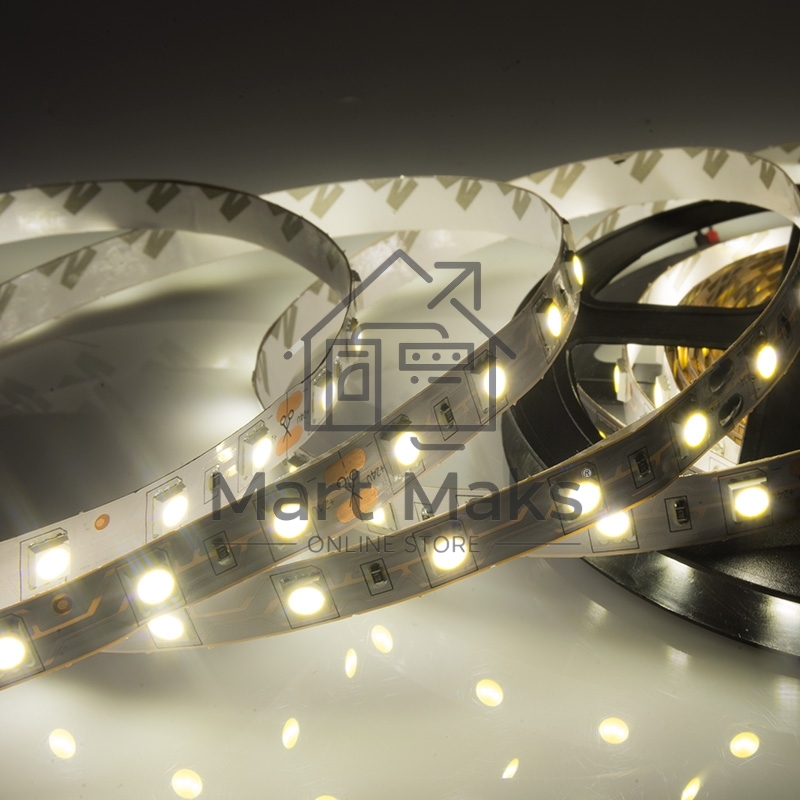 Лента LED 24 В, 10 мм, IP23, SMD 5050, 60 LED/m, цвет свечения теплый белый (3000 К)