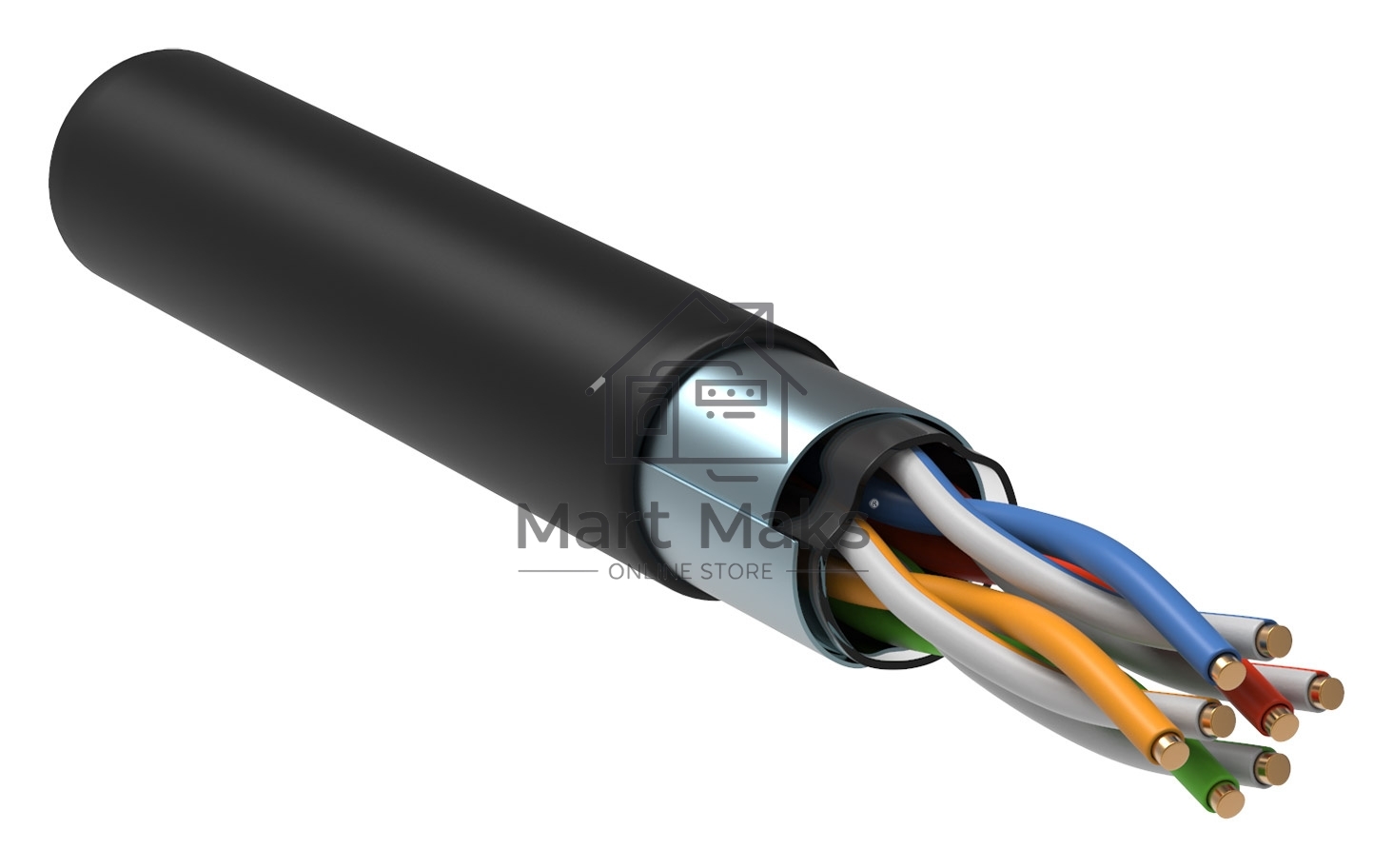 Кабель связи витая пара F/UTP кат. 5E 4 пары LDPE 1м черный GENERICA ITK BC3-C5E04-339-305-G