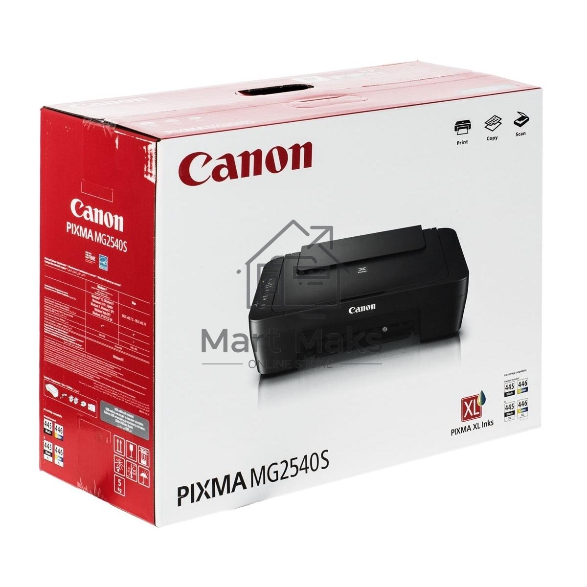 МФУ струйный Canon PIXMA MG2540S (0727C007/0727C021), A4, цветной, печ. до 8 стр/мин. (ч/б) до 4 стр/мин. (цвет), скан. до 4 стр/мин., 600 x 4800 dpi (печать) 1200x600dpi (скан.), USB
