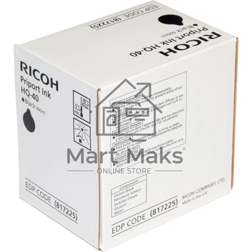 Краска Ricoh Priport JP-4500 HQ40 600 мл., CPI-11 черный (5 картриджей*600 мл)
