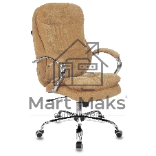 Кресло руководителя Бюрократ T-9950SL Fabric горчичный Velvet 73, крестовина металл хром