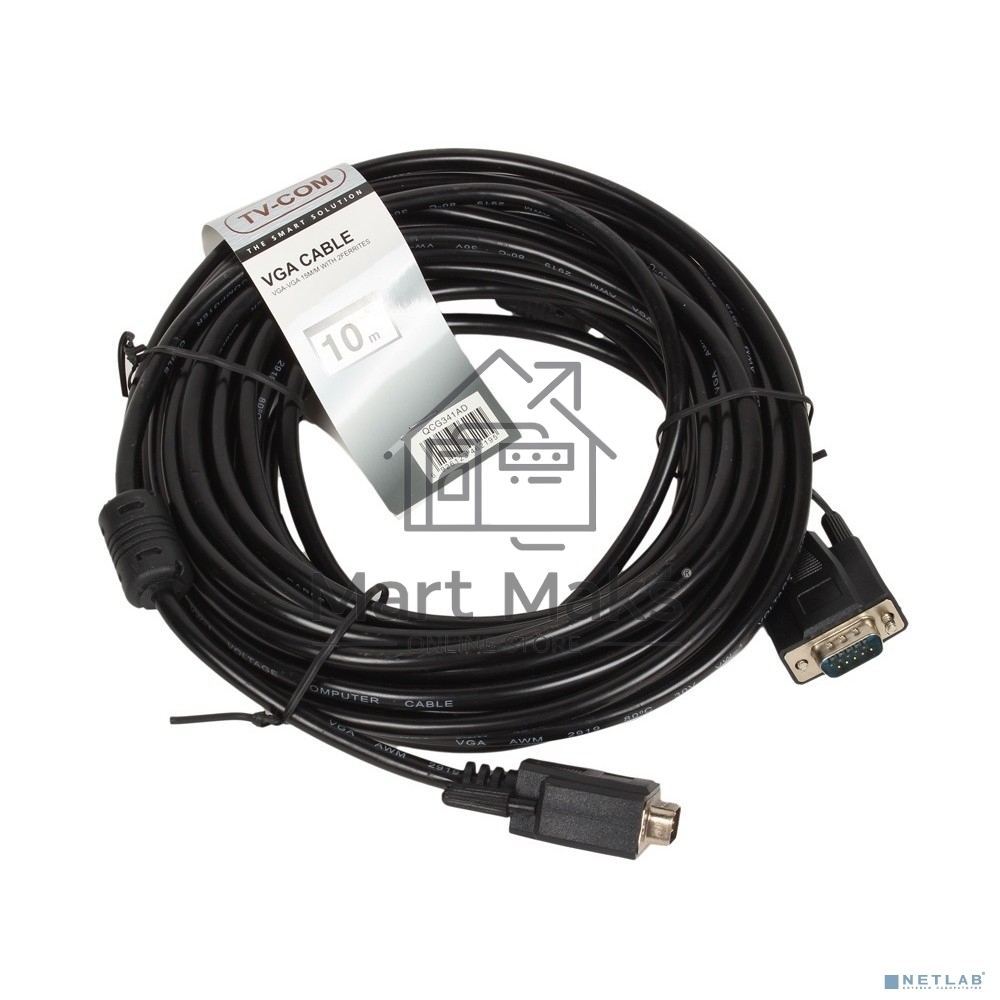 Кабель соединительный SVGA (15M/M) 10m 2 фильтра TV-COM <QCG120H-10M> Кабель соединительный SVGA (15M/M) 10m 2 фильтра TV-COM <QCG120H-10M>