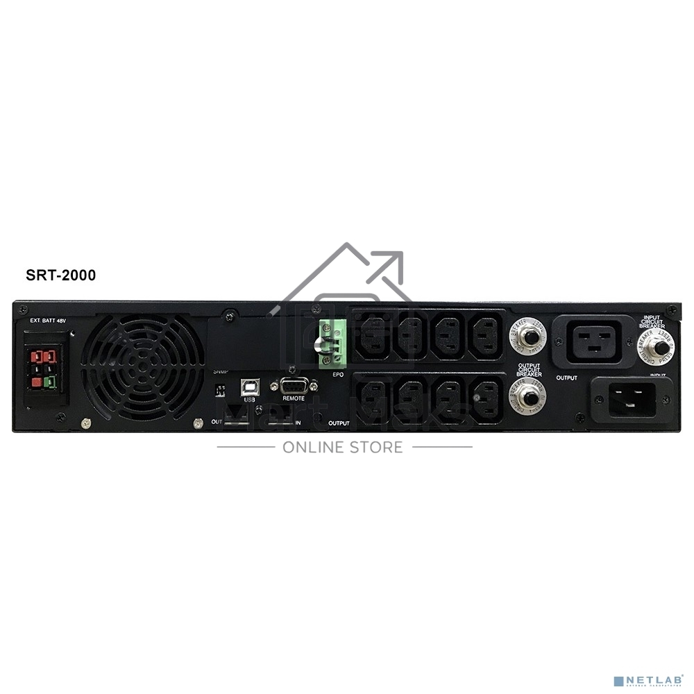 Источник бесперебойного питания Powercom Smart King RT SRT-2000A LCD 1800Вт 2000ВА черный
