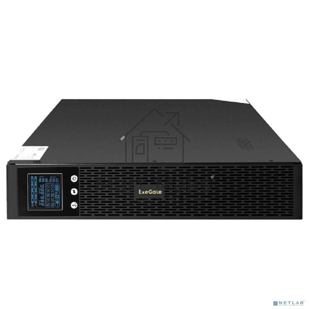 Источник бесперебойного питания Pure Sine Wave ExeGate SinePower UHB-3000.LCD.AVR.1SH.4C13.RJ.USB.2U <3000VA/2400W, LCD, AVR, 1*Schuko+4*C13, RJ45/11, USB, Rackmount 2U/Tower, металлический корпус, Black>