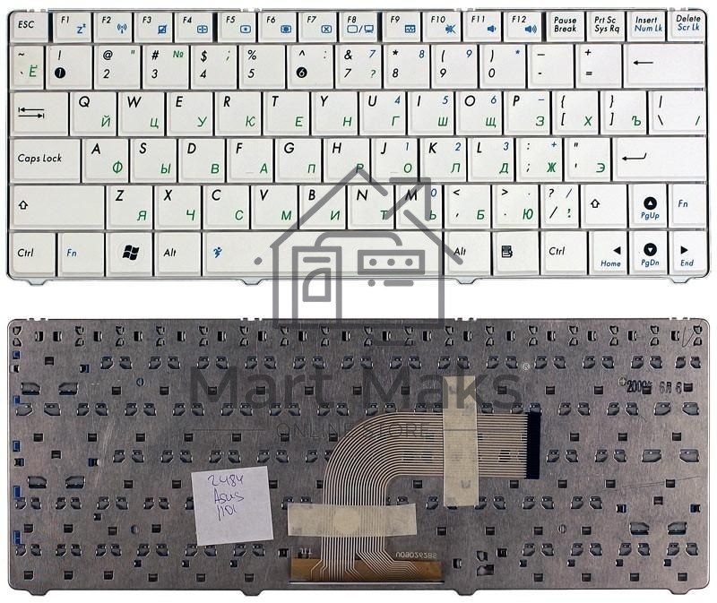 Клавиатура для ноутбука Asus Eee PC 1101 1101HA N10 N10E N10J белый