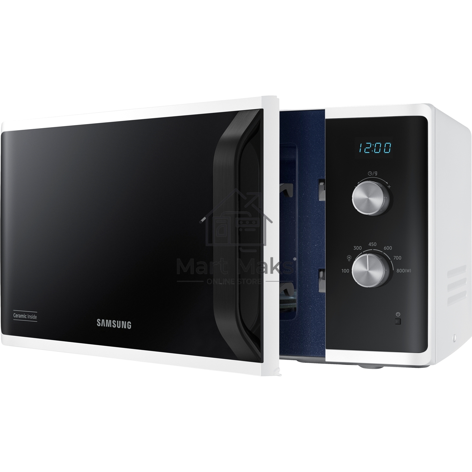 Микроволновая печь Samsung MS23K3614AW белый, 23 л, 800 Вт, переключатели - поворотный механизм