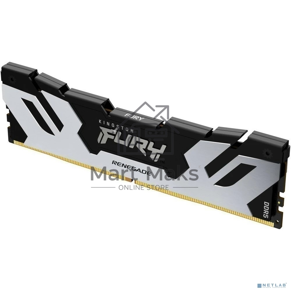 Оперативная память Kingston Fury Renegade, DDR5, 48GB (1x48GB), 6000MHz, CL32, DIMM, с радиатором, серебристый