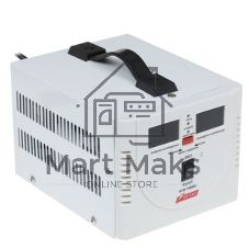 Стабилизатор напряжения Powerman AVS-D Voltage Regulator 1000VA, Digital Indication, 2x Schuko Outlets, 1m Power Cord, 230V, 1 year warranty, белый