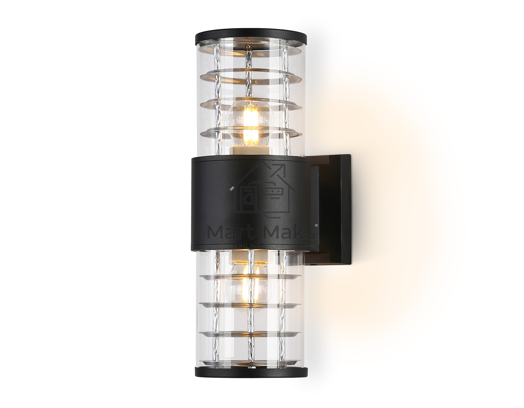 Светильник Ambrella light ST2525/2 BK/CL черный/прозрачный IP54 E27/2 max 40W 305*110*155