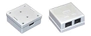 Настенная информационная розетка RJ45 8P8C, кат.5Е UTP, 2-порта, белая 