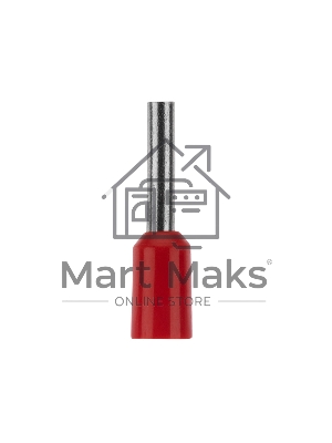 Наконечник штыревой втулочный изолированный Rexant F-8 мм 1 мм² (НШВи 1.0-8) красный