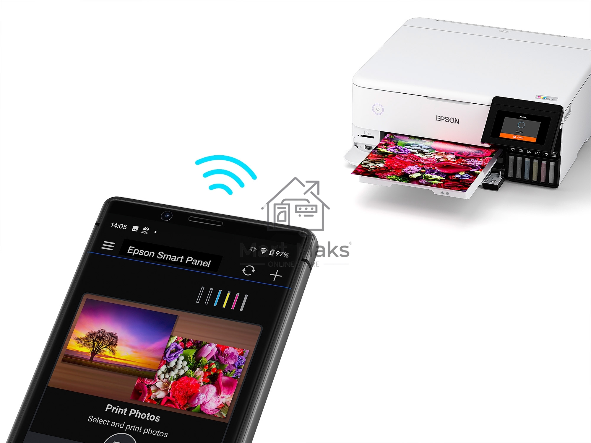 МФУ струйный Epson L8160 (C11CJ20404/403/402) A4 Duplex Net WiFi USB RJ-45 черно-белый