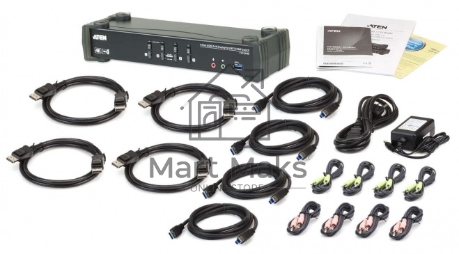Переключатель ATEN 4P USB 3 4K DisplayPort MST KVMP Switch
