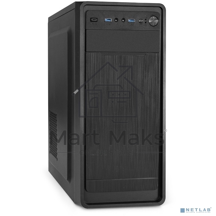 Компьютерный корпус Miditower ExeGate EX287372RUS XP-332UC-XP350 (ATX, XP350 с вент. 12см, 2*USB3.0+1*TypeC, аудио, черный)