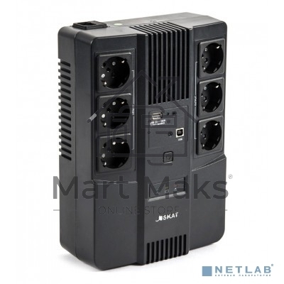 Источник бесперебойного питания Бастион SKAT-UPS 600 AI 220В 360Вт 1АКБ 7Ач внутр. меандр. стаб-ция напр-я. 6 выходов (8998)