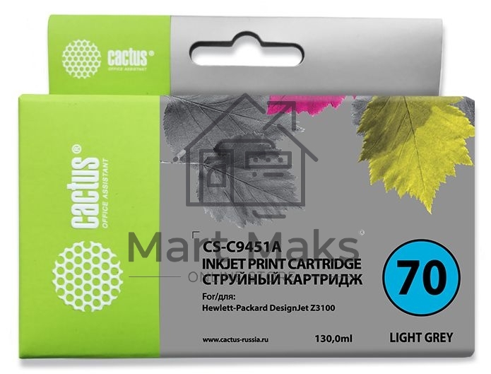 Картридж струйный Cactus CS-C9451A светло-серый для №70 HP Designjet Z3100 (130ml)