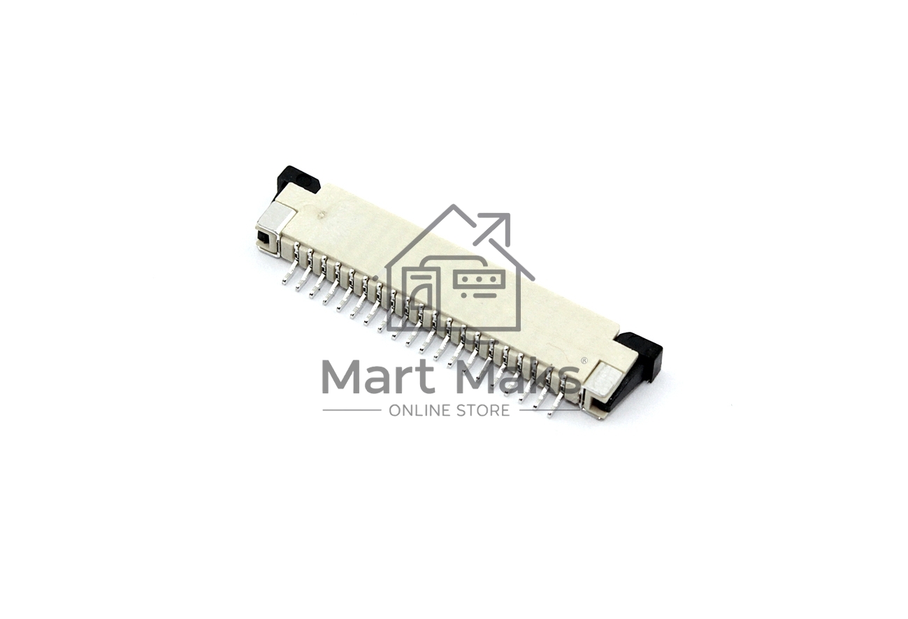 Разъем FPC  Half Coverage Top Contact 1.0K-BS-20PWB 20 pin высота 2мм шаг 1мм