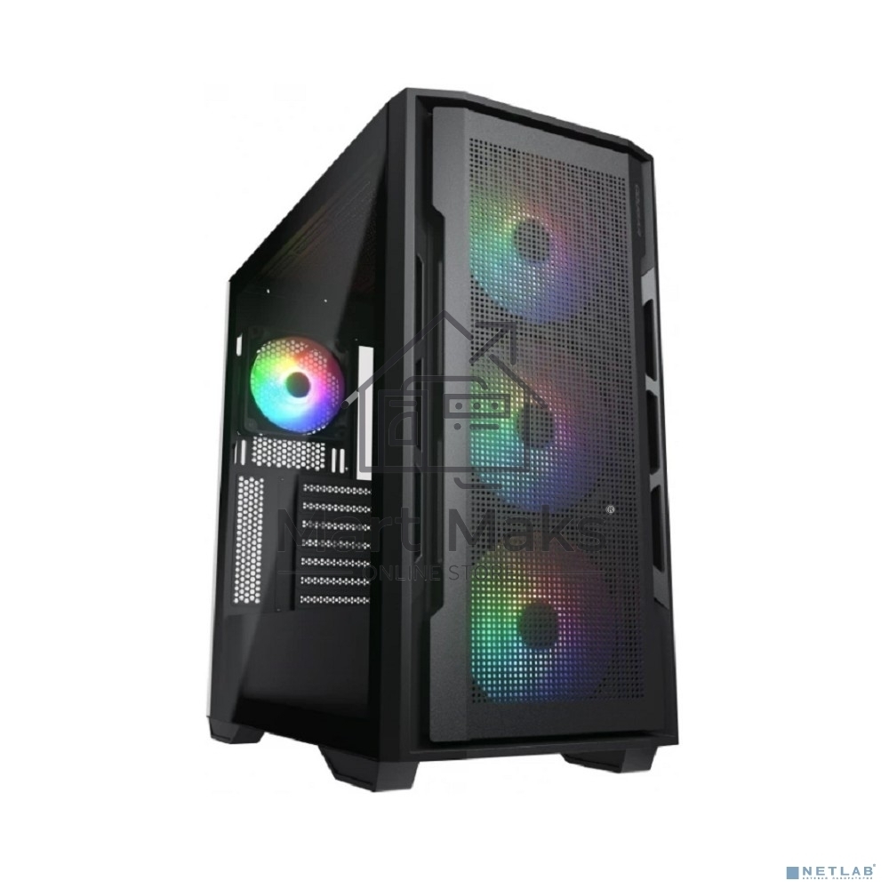 Компьютерный корпус Cougar Uniface X RGB V2 Black, 4x140мм ARGB PWM Fan, ARGB PWM Fan Hub, без БП, E-ATX