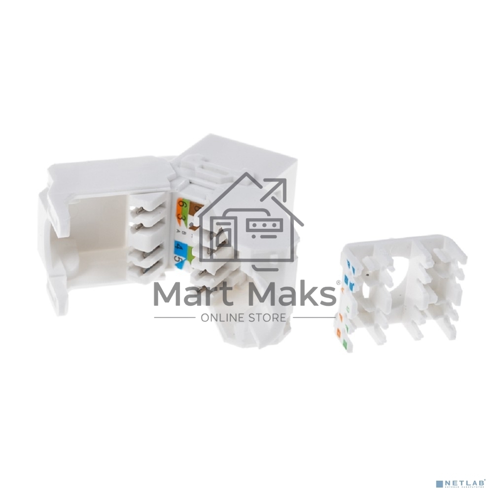 Модуль Rexant Keystone Jack RJ-45(8P8C), UTP неэкранированный, кат.5e, тип 90 градусов, самозажимной, белый
