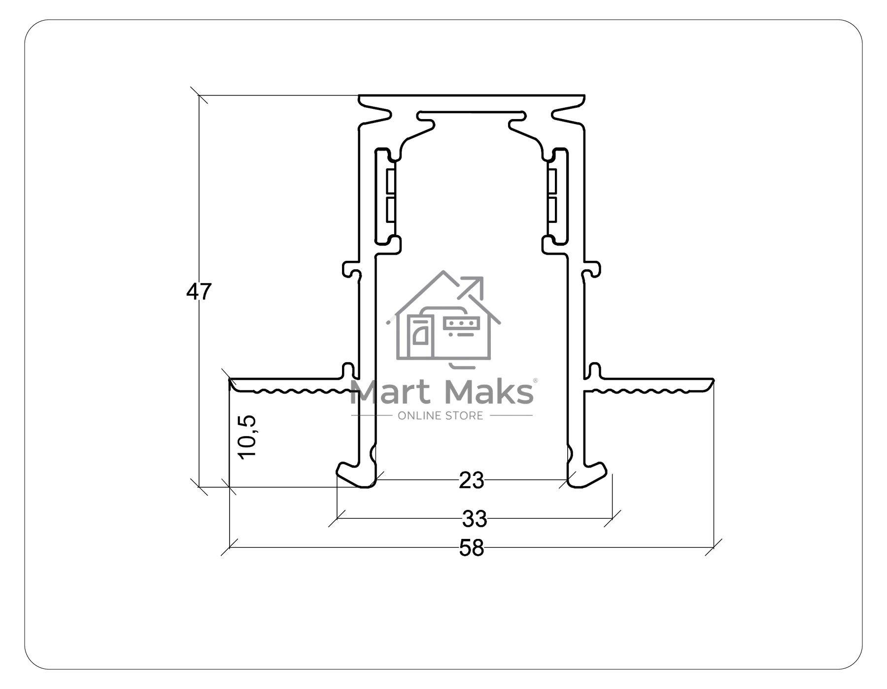 Шинопровод GL3338-9.5 WH белый IP20 48V 3000*60*46.8
