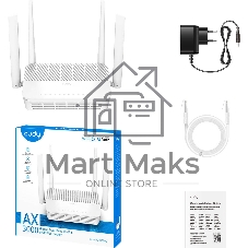 Маршрутизатор Cudy AX3000 Wi-Fi 6 VoIP GPON Router Dual Band Gigabit xPON Router, Realtek chipset, GPON/EPON, 2402Mbps at 5GHz + 576Mbps at 2.4GHz, 802.11ax/ac/a/b/g/n, 1 PON Port, 4 Gigabit RJ45 port, 1 RJ11 Port, Power ON/OFF Button,WPS Button,WiFi Button, Reset button,TR069/TR098/TR111/T
