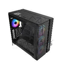 Корпус ПК без блока питания Case SAMA S50 Black, Midi-Tower, TG, 4x120mm ARGB, 2xUSB 3.0 + 1xUSB 3.2 Type-C, ATX, mATX, mITX Black