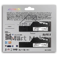 Оперативная память Patriot Viper Elite 5 Ultra RGB, DDR5, 32GB (2x16GB), 6000 MHz, CL28, с радиатором, RGB, чёрный